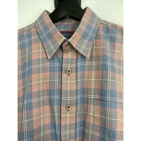 Untuckit Plaid Shirt Men’s Small Slim Fit Blue/Pink Preppy Office Business 926 - Picture 1 of 8